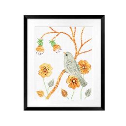 Spring Brids and Flower DIY Cross Stitch Stamped Kits Pre-Printed 11CT Embroidery Kits Wall Decor, 14x17inch