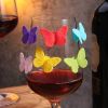 Silicone Labeling Supplies Wine Glass Butterfly Flower Mark Recognizer Flower Type Bandage Cup Label Distinguisher 6 Packs