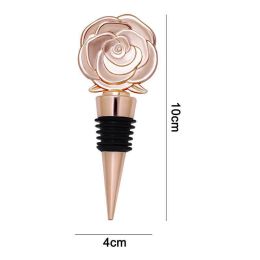 1pc Golden Rose-shaped Red Wine Stopper New Bottle Stopper Wine Storage Twist Cap Plug Reusable