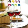 8PCS Mini Circle Silicone Wine Glass Marker Cup Identification Ring For Party Recognizer Label Rubbe