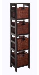 Leo 5pc Storage Shelf with Basket Set, Shelf with 4 small baskets