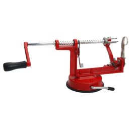 3-in-1 Stainless Steel Hand-cranking Apple Peeler Slicer Peeler Red--YS