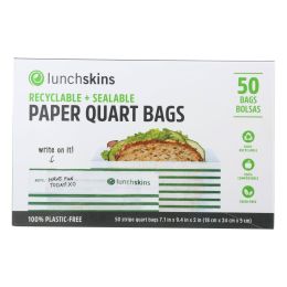 Lunchskins - Paper Sandwich Bags - Green Stripe - Case of 12 - 50 Count