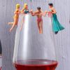 Wine Glass Tags Charms Hanging Ornament Identify Label Cup Edge Action Figurines Doll for Champagne Drink Marker 8-Piece