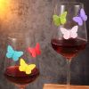 Silicone Labeling Supplies Wine Glass Butterfly Flower Mark Recognizer Flower Type Bandage Cup Label Distinguisher 6 Packs