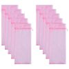 10pcs Organza Wine Bags Pink; Sheer Mesh Bottle Gift Pouches Wine Covers Dresses with Drawstring