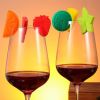 6Pcs/set Fruit Pattern Silicone Wine Glass Drink Marker for Drinks Cups Beverage Glasses Wine Glass Labels Tag Signs