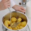 Durable Hand Masher Vintage White Handle Stainless Steel Potato Masher Home Kitchen