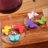 Silicone Labeling Supplies Wine Glass Butterfly Flower Mark Recognizer Flower Type Bandage Cup Label Distinguisher 6 Packs