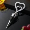 1PC Double Heart Wine Stopper (White K) Wine Storage Twist Cap Plug Reusable Vacuum Sealed Bottle Cap Champagne Stopper Wine Gifts Bar Tools