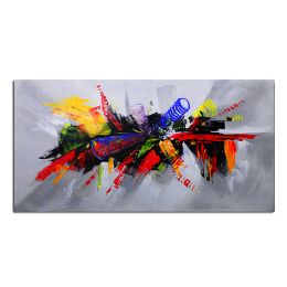 Ha's Art 100% Handmade Abstract Oil Painting Wall Art Minimalist Modern Colorful Picture Canvas Home Decor For Living Room Bedroom No Frame (size: 70x140cm)