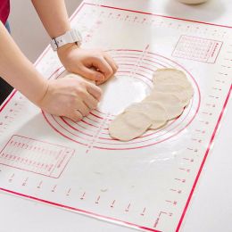 Silicone Non-stick Rolling Dough Mat Baking Pad Pastry Bakeware Kitchen Gadgets (size: Black_40*50cm)