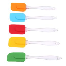 Silicone Cake Spatula Heat Resistant Cream Butter Scraper Kitchen Baking Tool (Color: Orange)