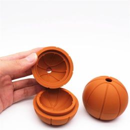 Diy Creative Silicone Round Basketball Ice Cube Mold Tray Desert Sphere Mould (Color: Brown)