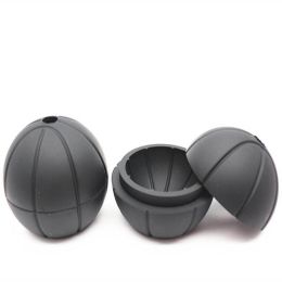 Diy Creative Silicone Round Basketball Ice Cube Mold Tray Desert Sphere Mould (Color: Black)