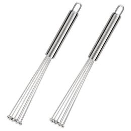 Manual Stainless Whisks Hand Push Egg Beater Whip Milk Mixer (size: 2pcs)