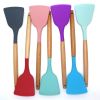 1Pc of Wood Handle Silicone kitchenware Health Kitchenware and kitchen Accessories