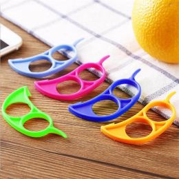 1PCS Creative Orange Peelers Zesters Lemon Slicer Fruit Stripper Easy Opener Citrus Knife Kitchen (Color: purple single)