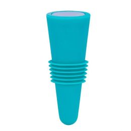 Wine Stopper; Silicone Sparkling Wine Bottle Stopper with Grip Top for Keep the Wine Fresh (Color: Blue)