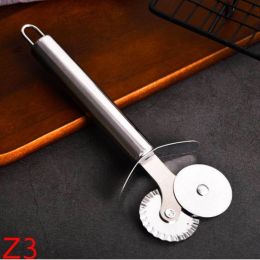 New Stainless Steel 430 Pastry Nonstick Pizza Cutter Wheel Slicer Blade Grip (size: Z3)