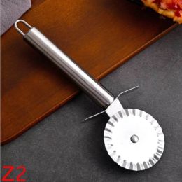 New Stainless Steel 430 Pastry Nonstick Pizza Cutter Wheel Slicer Blade Grip (size: Z2)