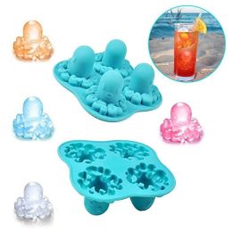 2022 Ice Cube Maker DIY Creative Silica Gel Gun Bullet Skull Shape Tray Mold Home Bar Party Cool Whiskey Wine Ice Cream Bar Tool (size: octopus)