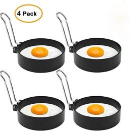 Egg Rings Mold for Cooking Stainless Steel Round Egg Cooker Ring Nonstick Fried Egg Maker Molds (size: 4pcs)