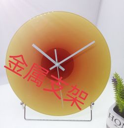 Factory Creative Sunset Glass Clock Wall Watch Home Wall Watch Creative Personality Simple Sunset Creative Art Clock (colour: Metal support, ordinary type, wire diameter 4.0mm)