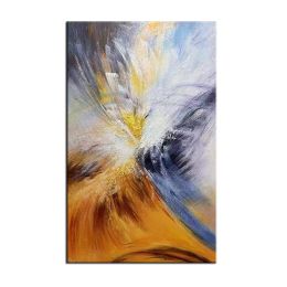 Aestheticism Simple abstract 100% Handmade Oil painting yellow landscape Large Abstract Canvas Art Oil Painting Wall Pictures (size: 70x140cm)