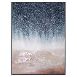 Hand-Painted Large Oil Painting Thick Texture Abstract Hanging Wall Art Dark Blue Decorative Murals Picture For Porch villa (size: 70x140cm)