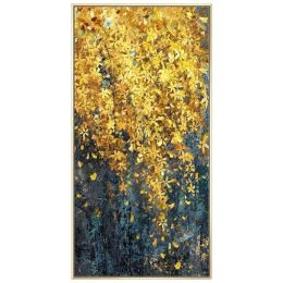 Modern Canvas Painting Poster and Print for Living Room Home Decorative Large Art Wall Painting Golden Leaf Restaurant Picture (size: 75x150cm)