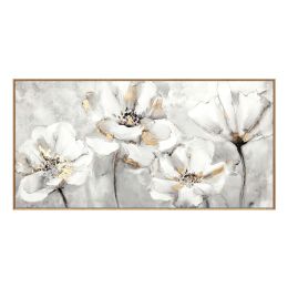 100% Hand Painted Abstract Flower Art Oil Painting On Canvas Wall Art Frameless Picture Decoration For Live Room Home Decor Gift (size: 75x150cm)