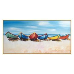 Hand Painted Boat Beach Canvas Painting Landscape Oil Painting For Living Room Salon Decoration Modern Wall Art Picture Handmade (size: 150x220cm)