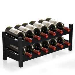 Kitchen Natural Bamboo Products Wine Rack Display Storage Holder  Shelf (type: Wine rack, Color: Brown)