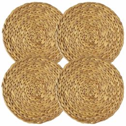 Set of 4 Pack Round Water Hyacinth Placemats (size: D33cm)