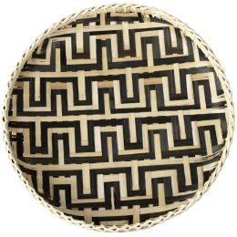 Bamboo Woven Round Basket Tray (Style: Black Snake)