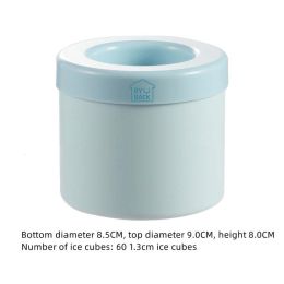 Ice Bucket Mold With Lid Space Cube Maker (Color: Blue green)