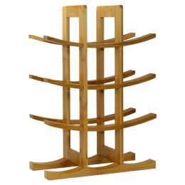 Elegant Modern Asian Style 12-Bottle Wine Rack  In Natural Bamboo (type: Wine rack, Color: Wood)