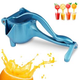 Manual Citrus Juicer, Hand Press Lemon Squeezer, Heavy Duty Juice Metal Aluminum Alloy Squeezer for Lime Orange Apple Fruit, Amazon Banned (Color: Blue)