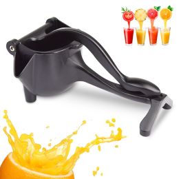 Manual Citrus Juicer, Hand Press Lemon Squeezer, Heavy Duty Juice Metal Aluminum Alloy Squeezer for Lime Orange Apple Fruit, Amazon Banned (Color: Black)