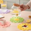 Flower Heat Resistant Silicone Mat Drink Cup Coasters Non-slip Pot Holder Table Placemat Kitchen Accessories Coasters Pads