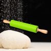 30cm Wooden Handle Silicone Rolling Pin Non-Stick Kitchen Baking Cooking Tool