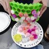 Silicone 37 Cubes Honeycomb Shape Ice Cube Maker Tray Mold Storage Container