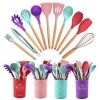 1Pc of Wood Handle Silicone kitchenware Health Kitchenware and kitchen Accessories