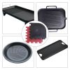 2pcs Durable Grill Pan Scrapers Silicone Handle Holder Cookware Kitchen Cleaning Oil Dirt Scraper