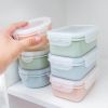 Round Mini Refrigerator Crisper Lunch Box Kitchen Plastic Storage Rectangular Sealed Case